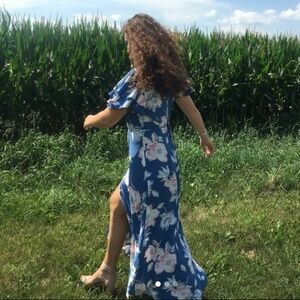 Blue wedding guest dress